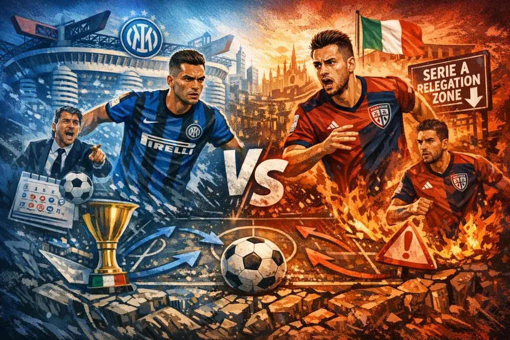 Inter Host Cagliari as Title Pressure Meets Survival Stakes